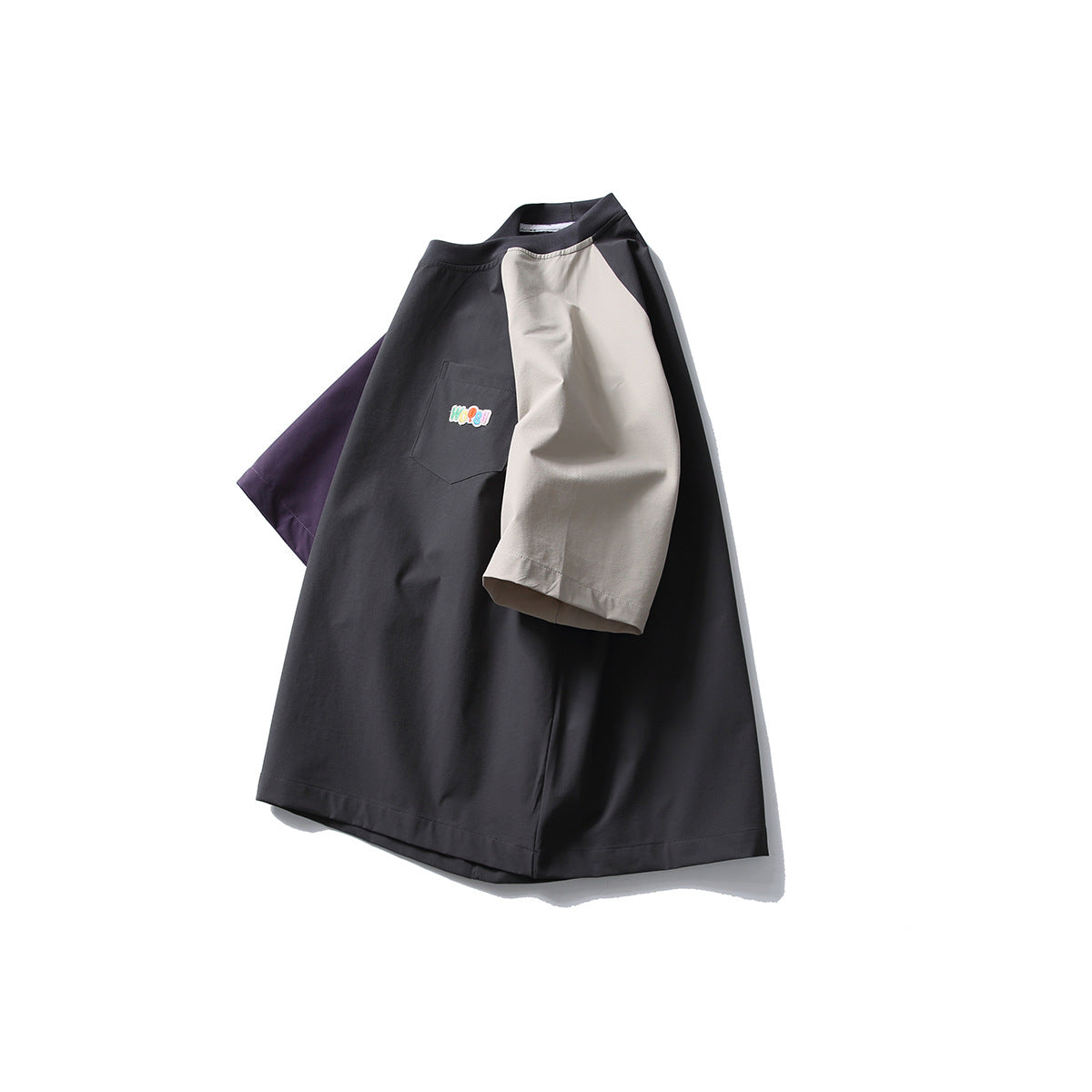 Contrast Color Raglan Sleeve Quick-drying T-shirt