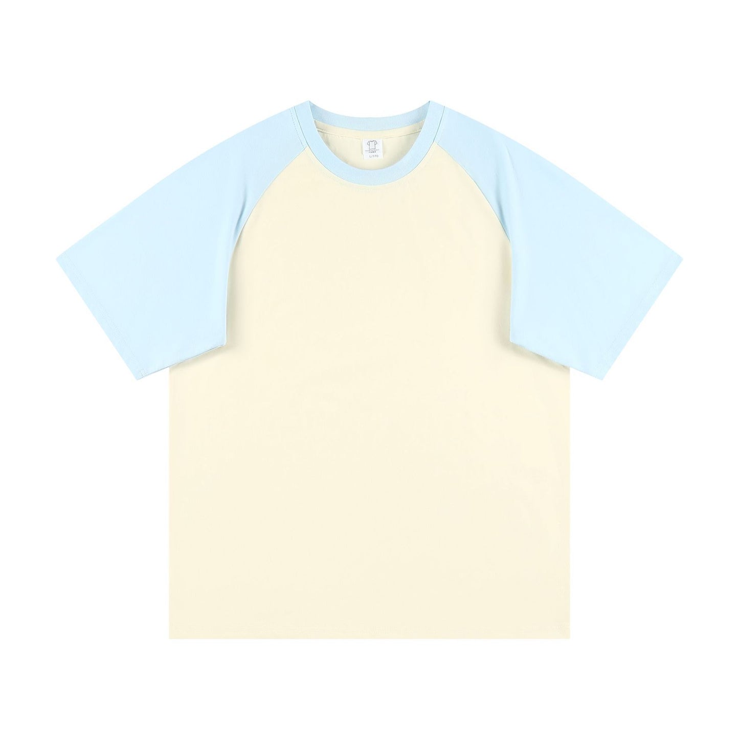 Summer 230g Contrast Color Raglan Sleeve T-shirt Men