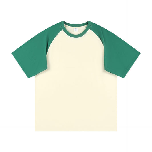 Summer 230g Contrast Color Raglan Sleeve T-shirt Men