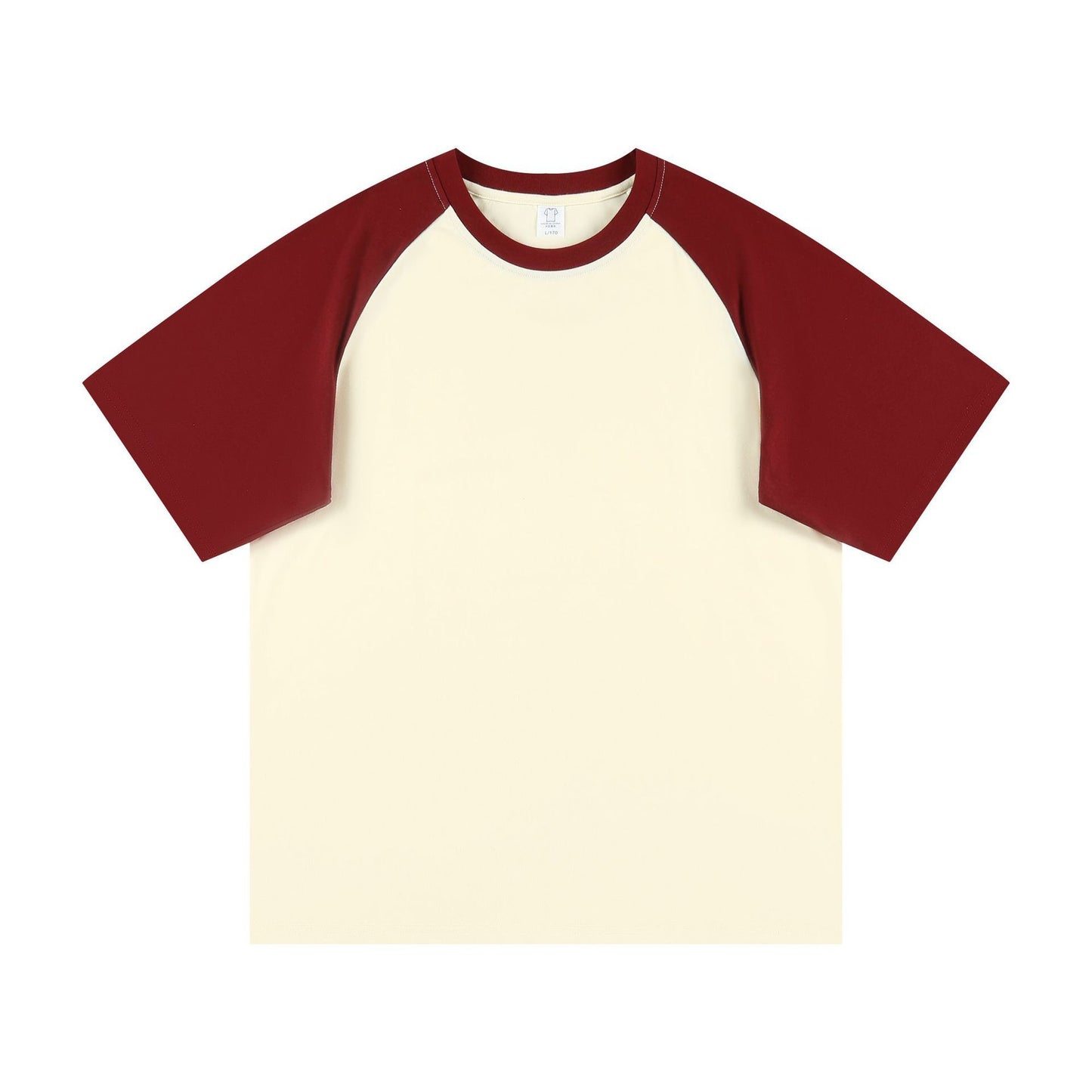 Summer 230g Contrast Color Raglan Sleeve T-shirt Men