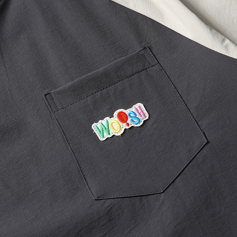 Contrast Color Raglan Sleeve Quick-drying T-shirt