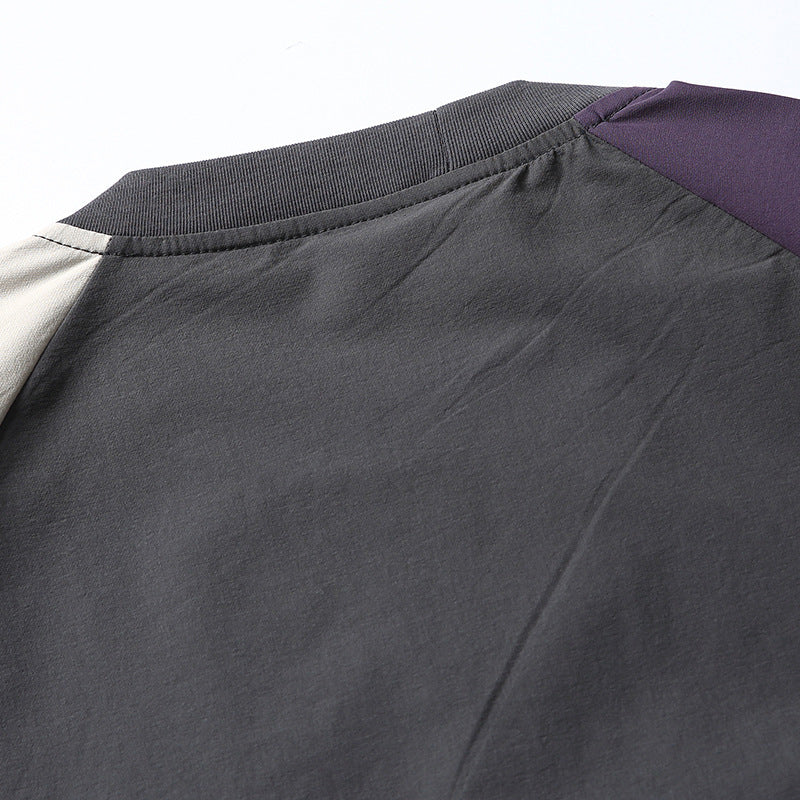 Contrast Color Raglan Sleeve Quick-drying T-shirt